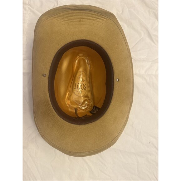 Vintage YA GW Cowboy Western Hat M 6 3/4-6 7/8 Camel Brown Faux Suede - Picture 7 of 8